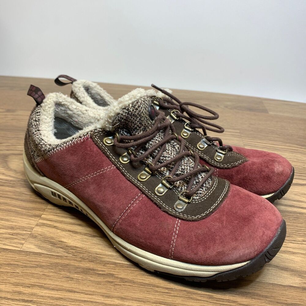 Merrell Kamori Chill Womens 11 Windsor Wine Espresso Sherpa Low Boots‎ Hiking